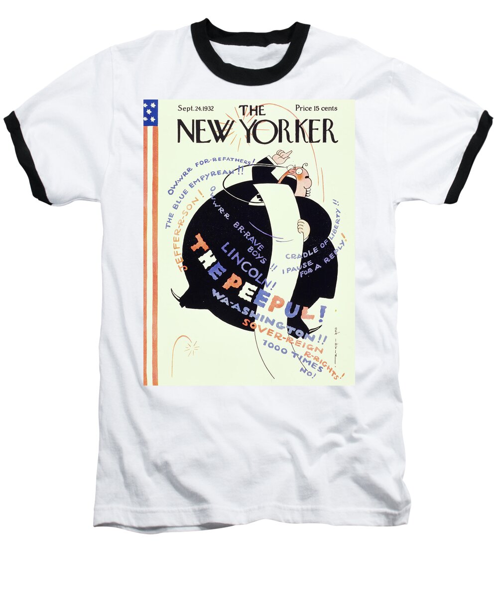 Illustration Baseball T-Shirt featuring the painting New Yorker September 24 1932 by Rea Irvin