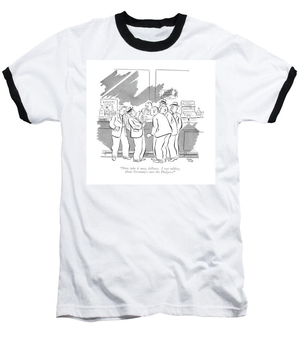 111417 Cro Carl Rose  Baseball T-Shirt featuring the drawing Now Take It Easy by Carl Rose