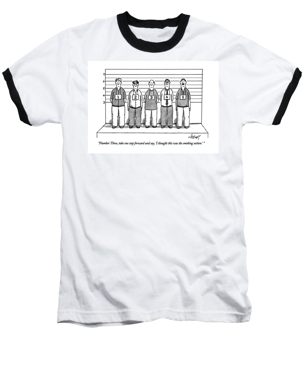 
Fitness Baseball T-Shirt featuring the drawing Number Three by Tom Cheney
