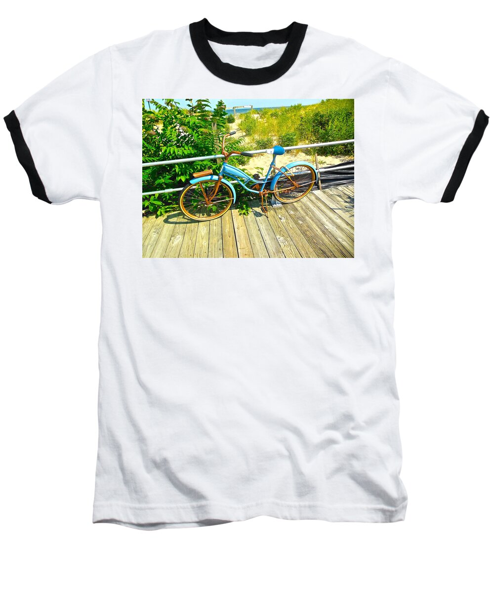 Beach Baseball T-Shirt featuring the photograph Ocean Grove Bike by Joan Reese