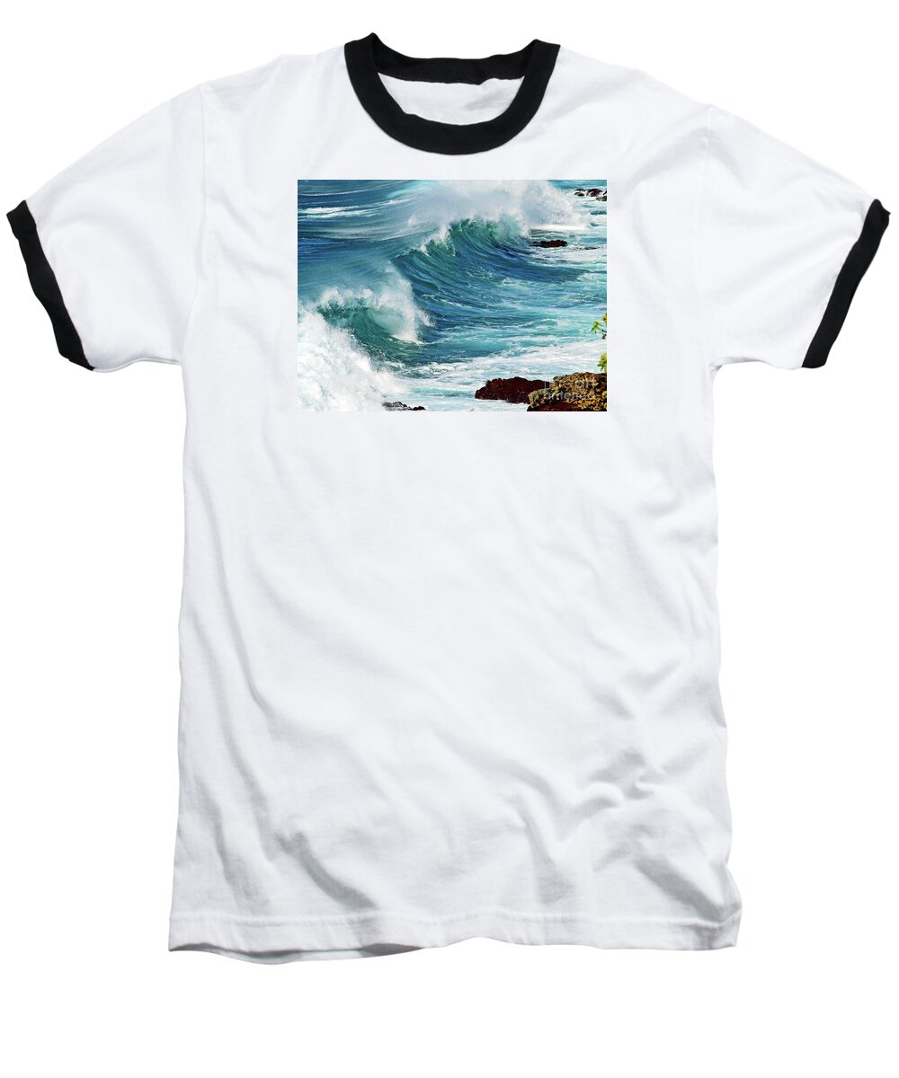 Ocean Photography Baseball T-Shirt featuring the photograph Ocean Majesty by Patricia Griffin Brett