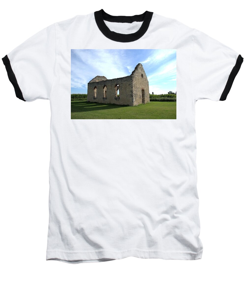 Abandoned Baseball T-Shirt featuring the photograph Old Stone Church 2 by Bonfire Photography