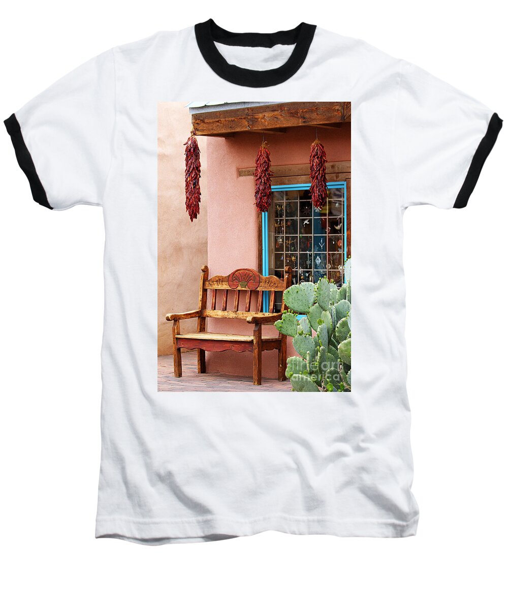 Albuquerque Baseball T-Shirt featuring the photograph Old Town Albuquerque Shop Window by Catherine Sherman