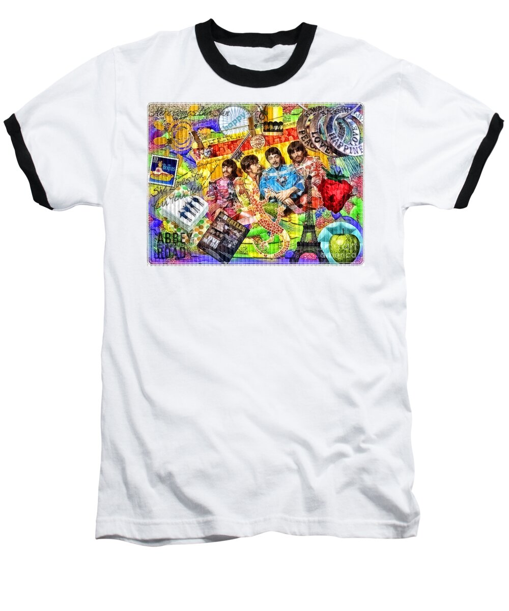 Pepperland Baseball T-Shirt featuring the painting Pepperland by Mo T