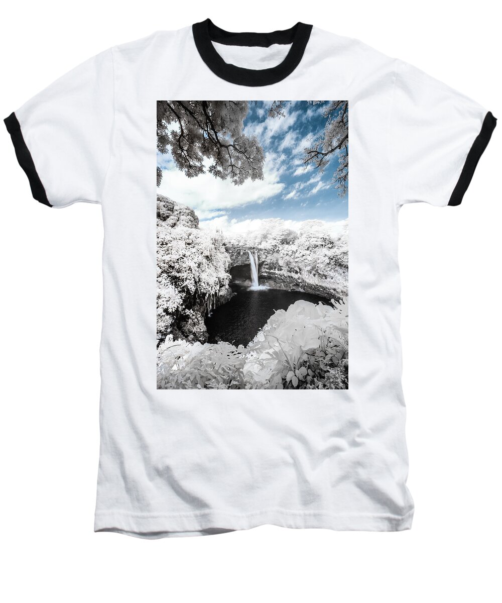720 Nm Baseball T-Shirt featuring the photograph Rainbow Falls in Infrared 4 by Jason Chu