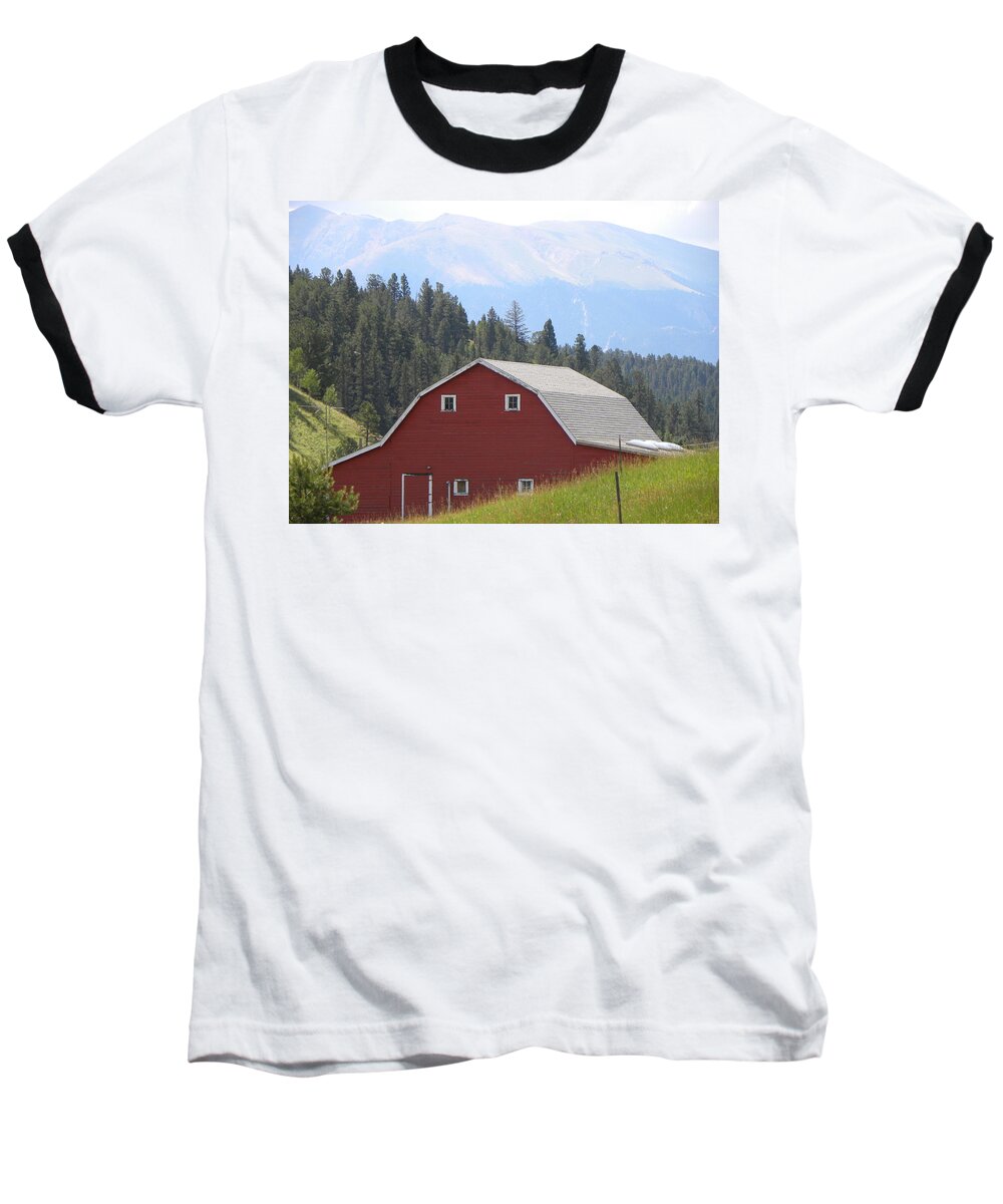 Barn Baseball T-Shirt featuring the photograph Barn - Pikes Peak Burgess Res Divide CO by Margarethe Binkley