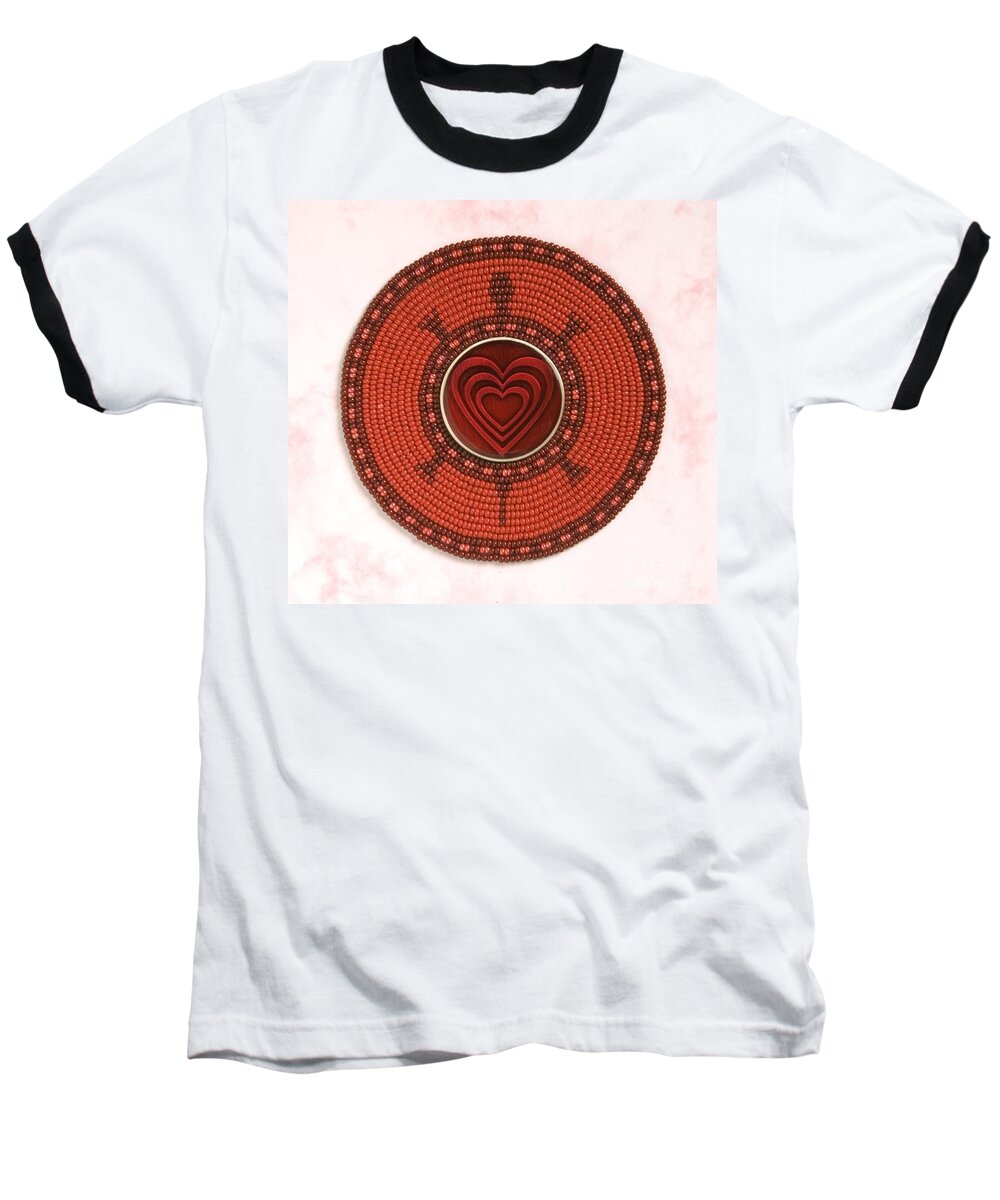 Heart Baseball T-Shirt featuring the digital art Red Heart Turtle by Douglas Limon