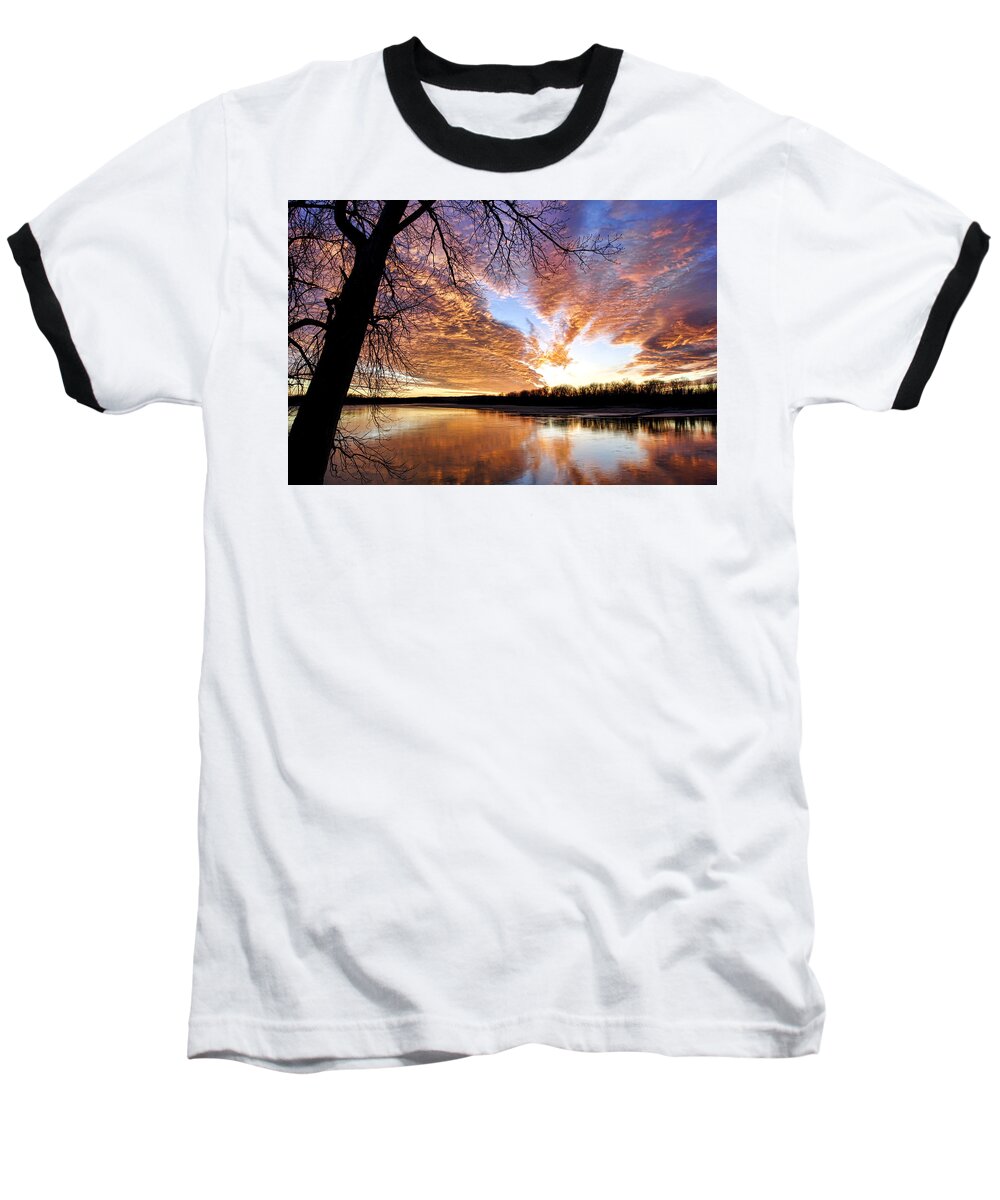 Sunset Baseball T-Shirt featuring the photograph Reflected Glory by Cricket Hackmann