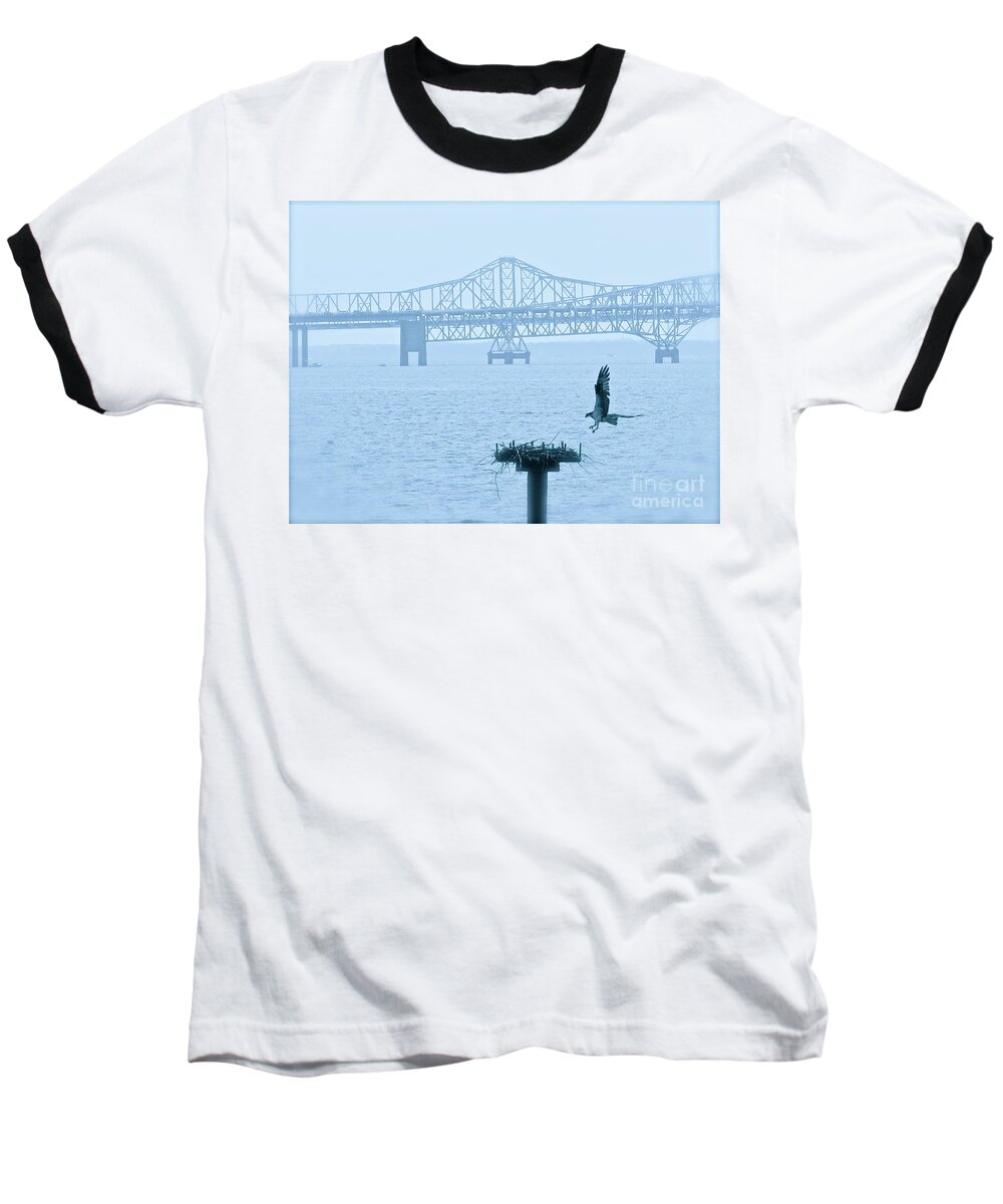 Osprey Baseball T-Shirt featuring the photograph Returning Home by Nancy Patterson