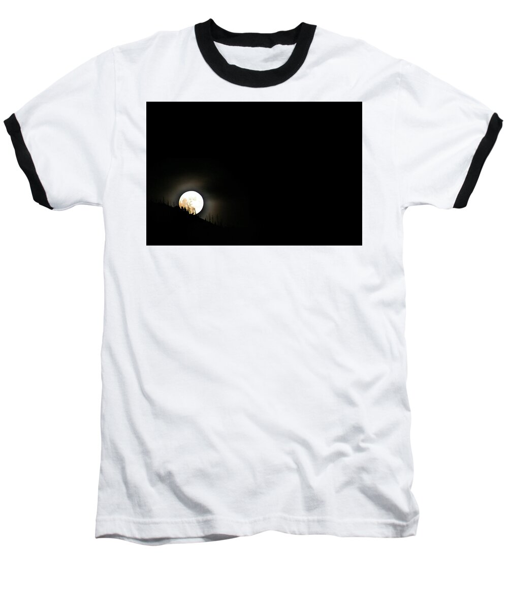 Lanscape Baseball T-Shirt featuring the photograph Rising Moon by Joel Loftus