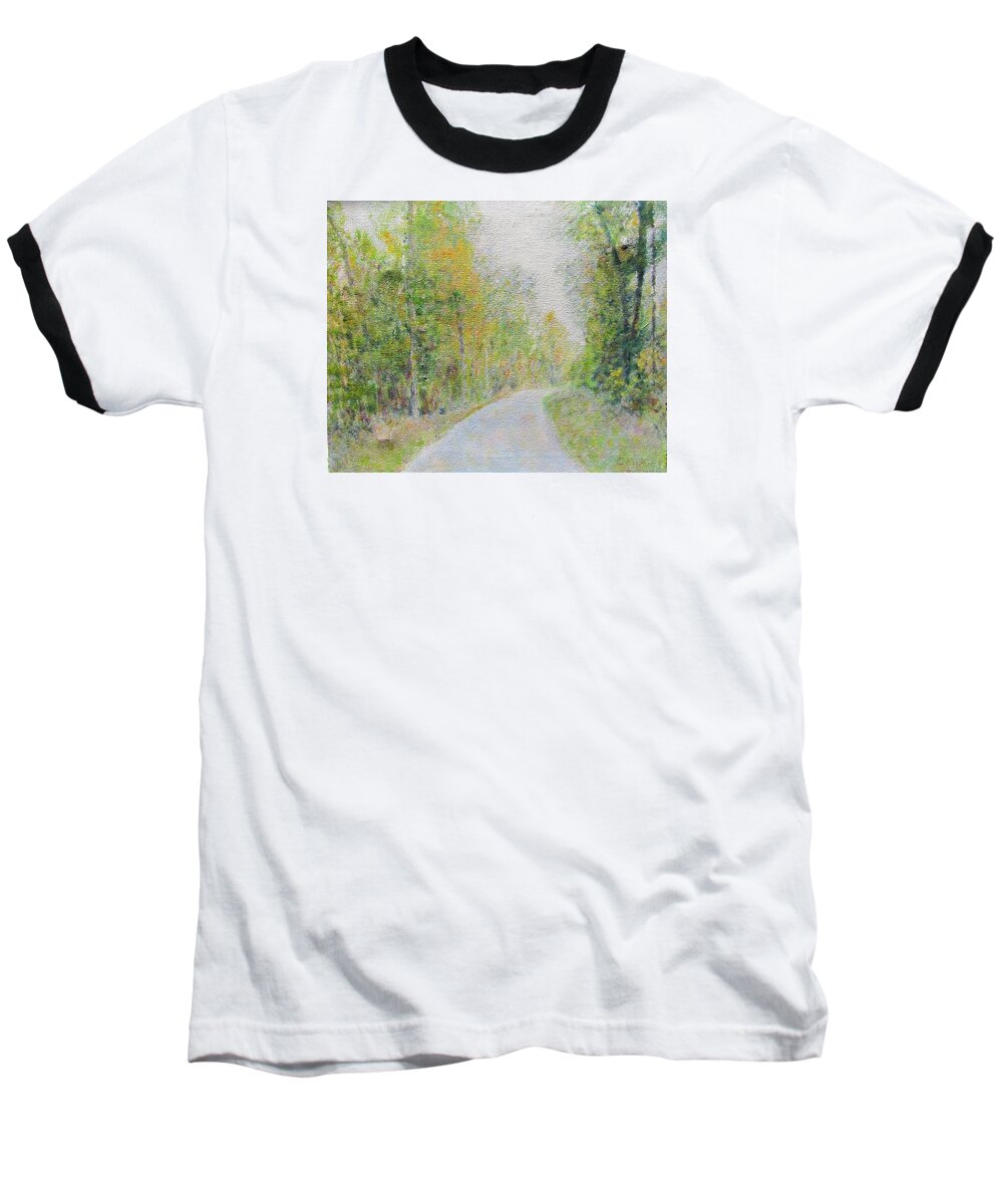 Impressionism Baseball T-Shirt featuring the painting Country Road by Glenda Crigger