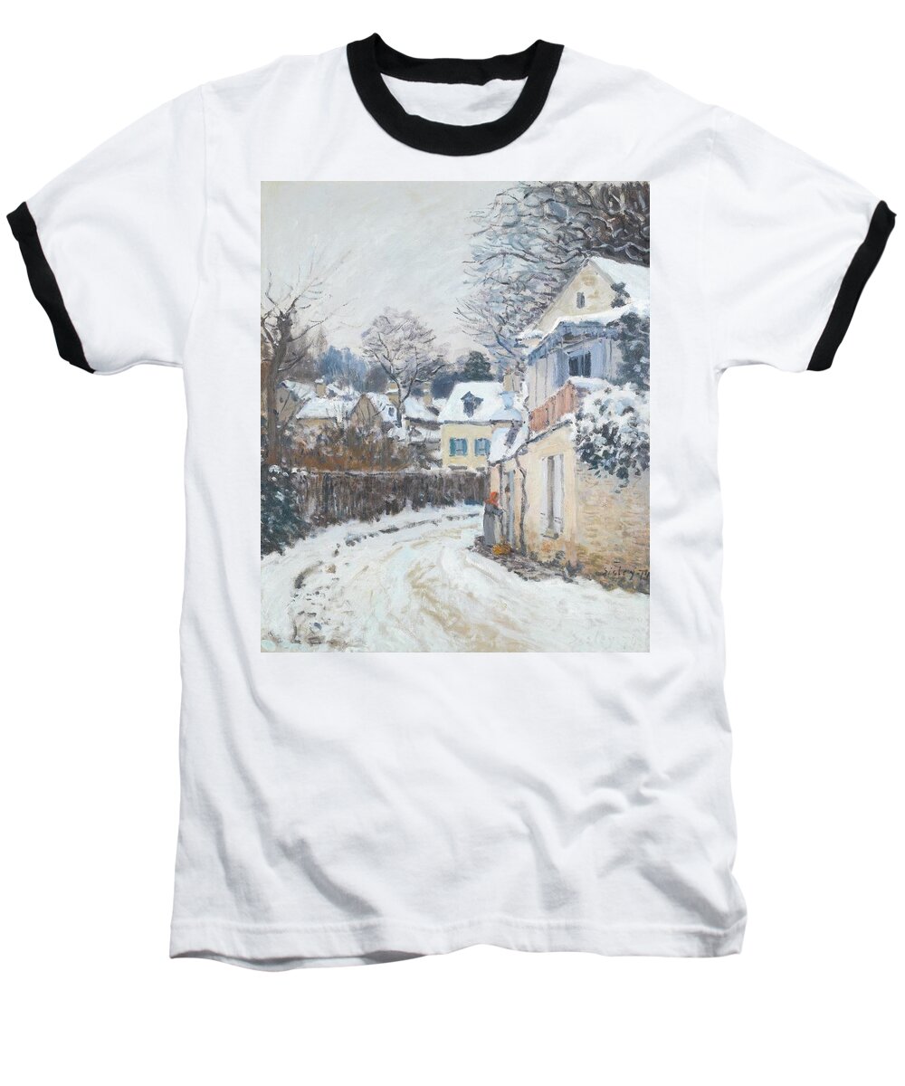 Alfred Sisley Baseball T-Shirt featuring the painting Road Louveciennes by Celestial Images
