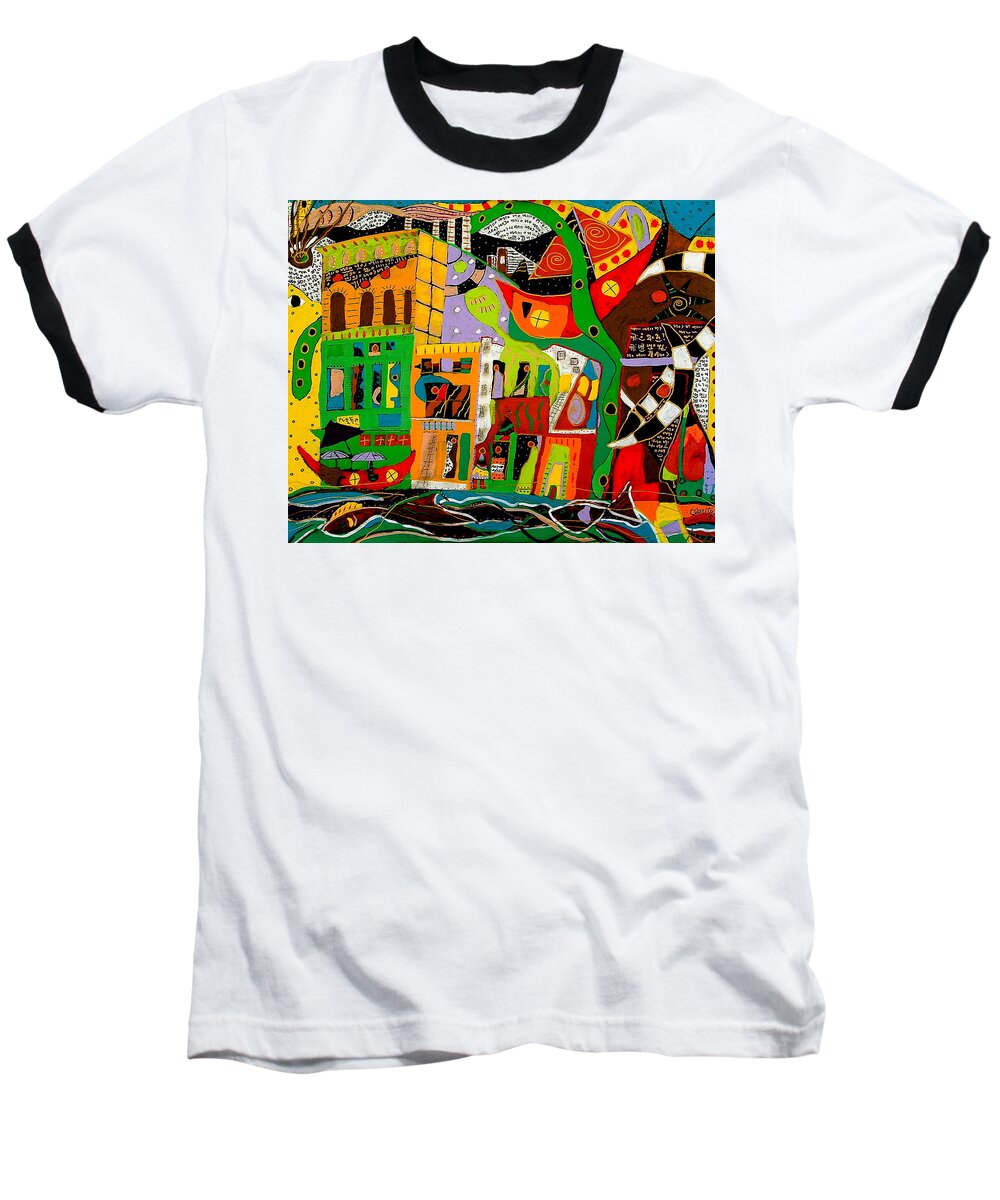 Rockland Baseball T-Shirt featuring the painting Rockland by Clarity Artists