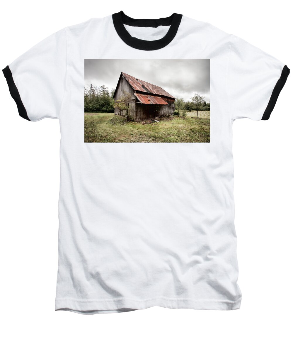 Old Barn Baseball T-Shirt featuring the photograph Rusty Tin Roof Barn by Gary Heller