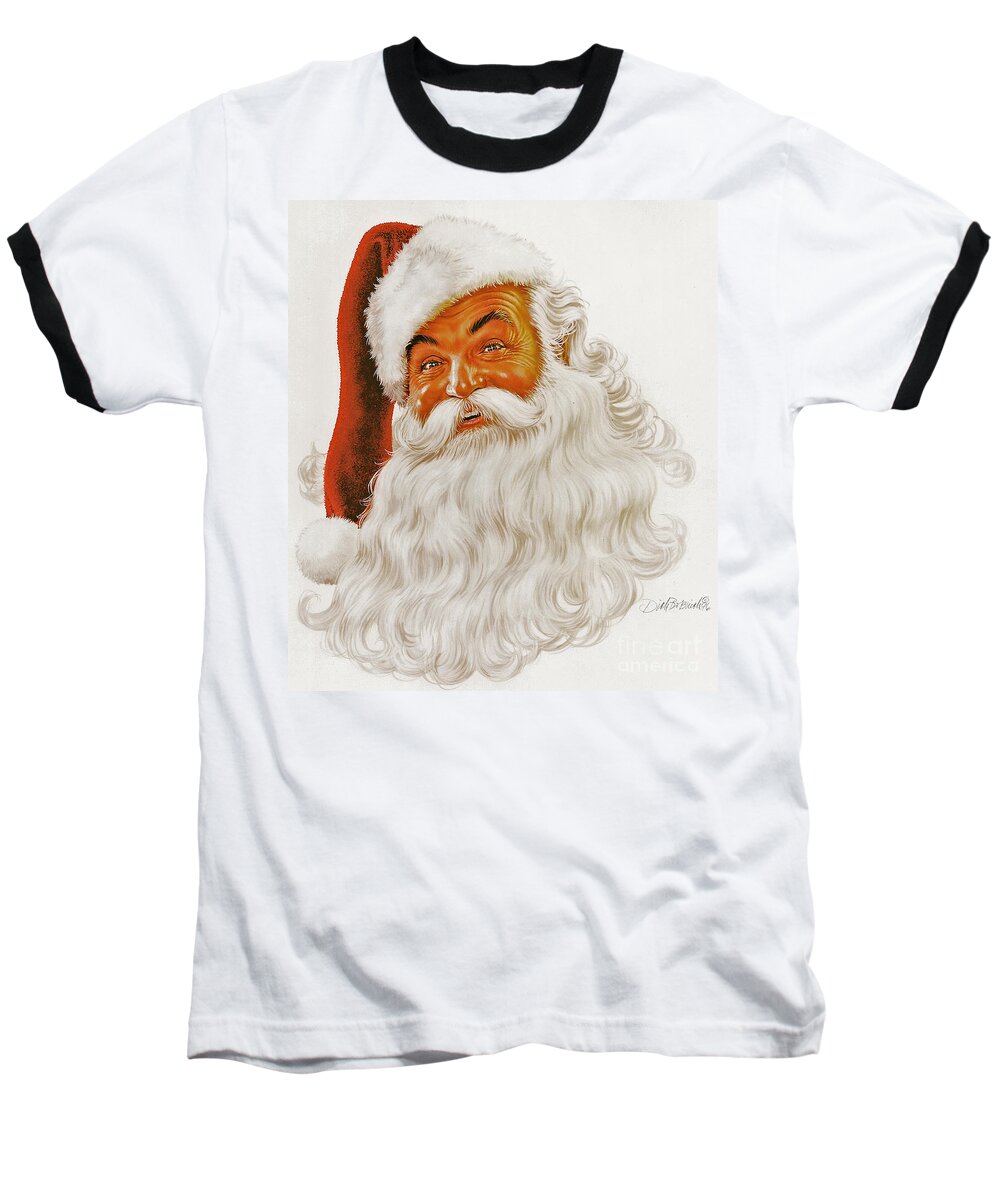 Santa Claus Baseball T-Shirt featuring the painting Santa Claus Portrait by Dick Bobnick
