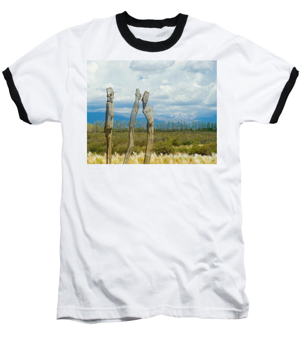 Argentina Baseball T-Shirt featuring the photograph Sculpture in the Andes by Kent Nancollas