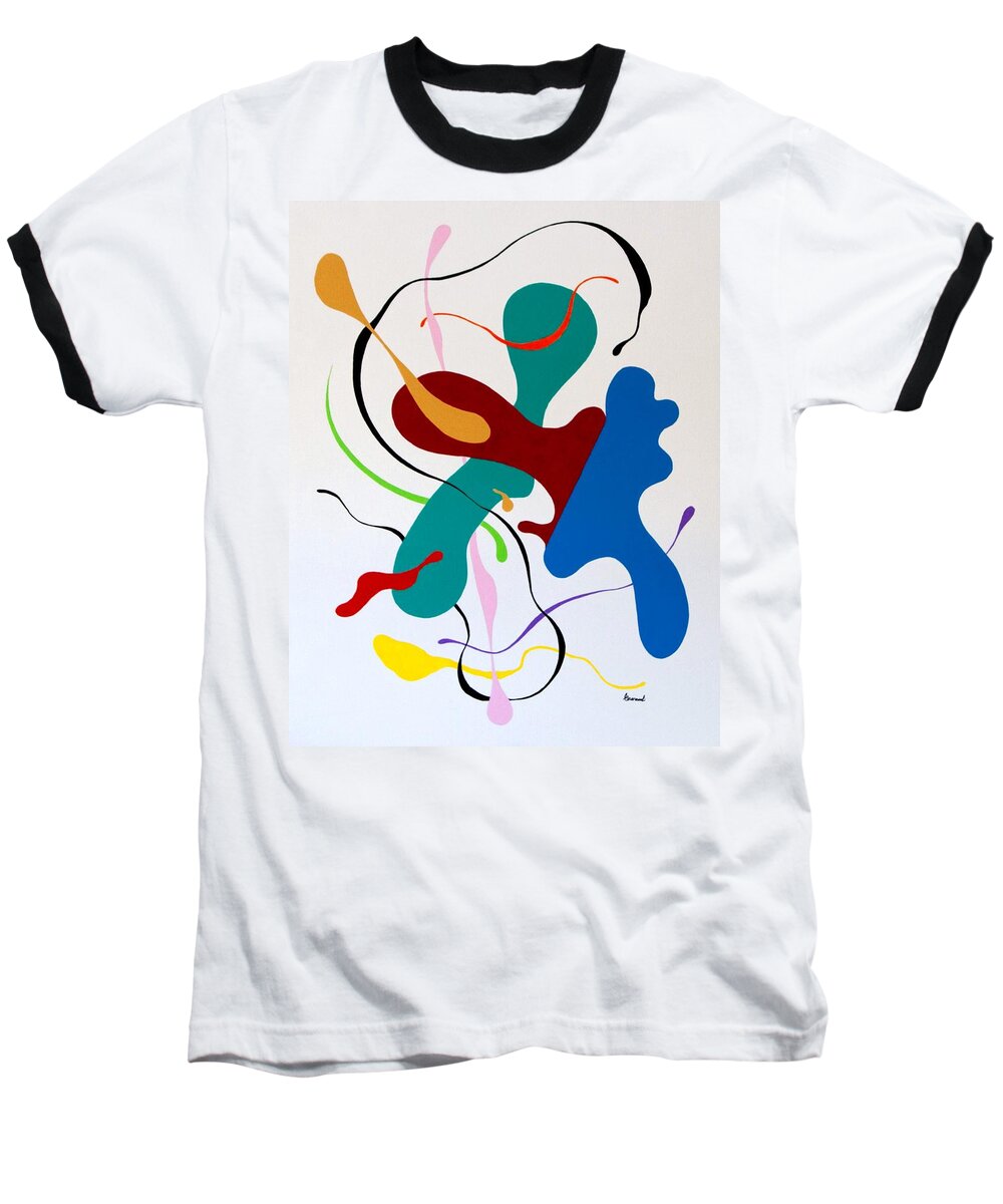 Abstract Baseball T-Shirt featuring the painting Seeking by Thomas Gronowski
