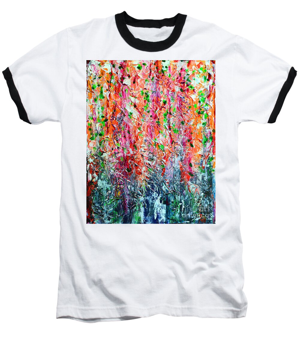 Snapdragons Baseball T-Shirt featuring the painting Snapdragons II by Alys Caviness-Gober