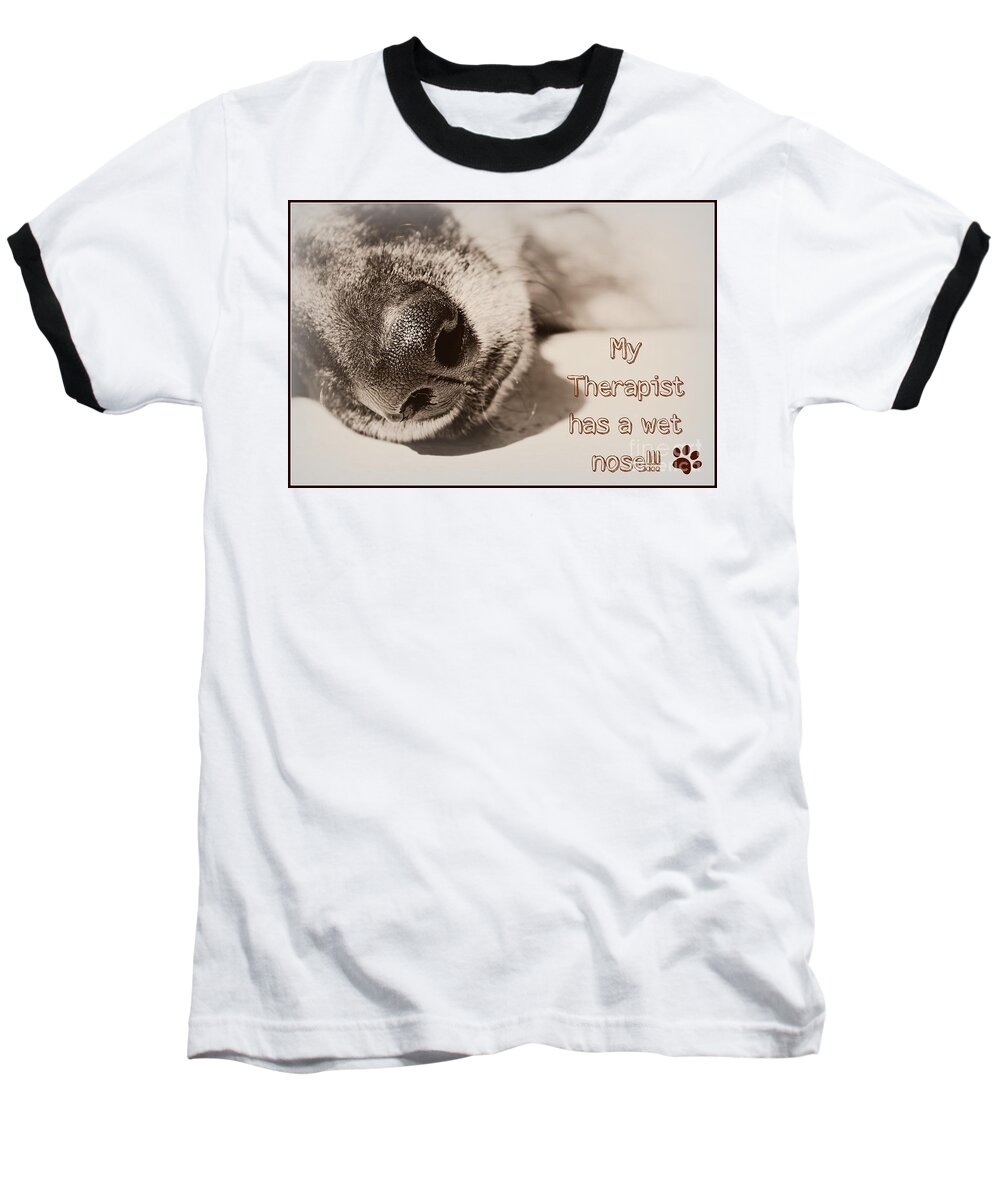 Dogs Baseball T-Shirt featuring the photograph So True by Clare Bevan