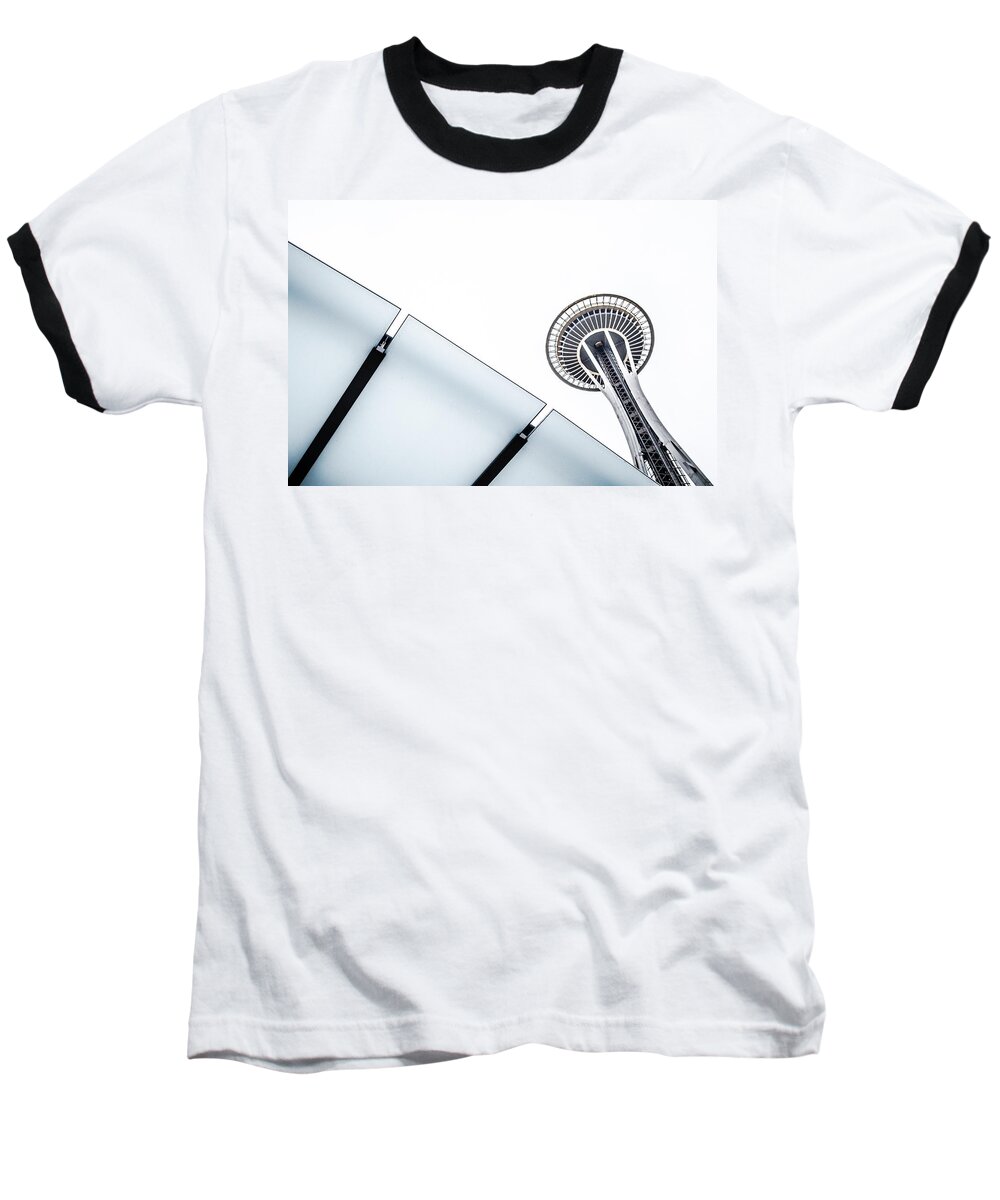 2014 Baseball T-Shirt featuring the photograph Space Needle on White by Wade Brooks