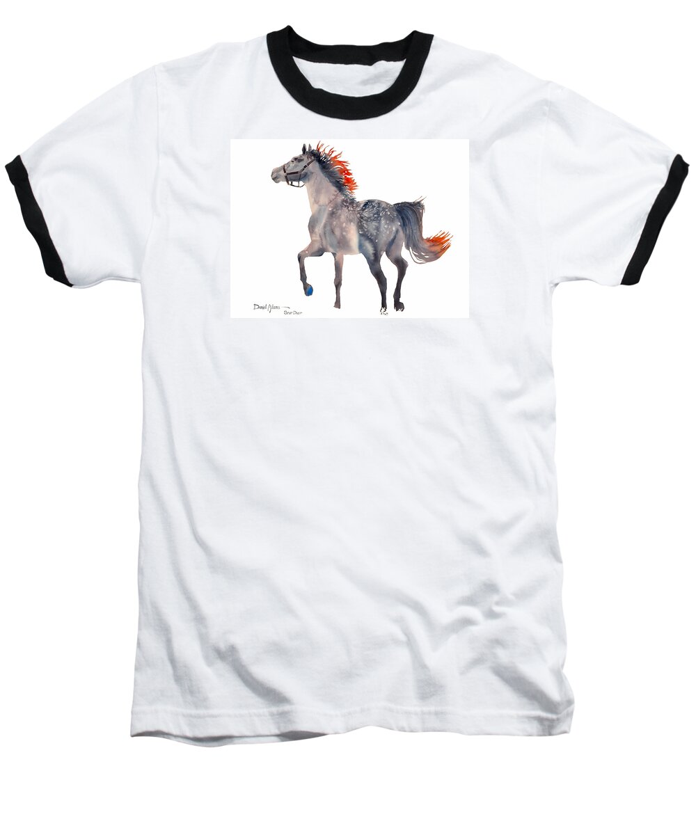 Horse Baseball T-Shirt featuring the painting DA151 Star Dust by Daniel Adams by Daniel Adams
