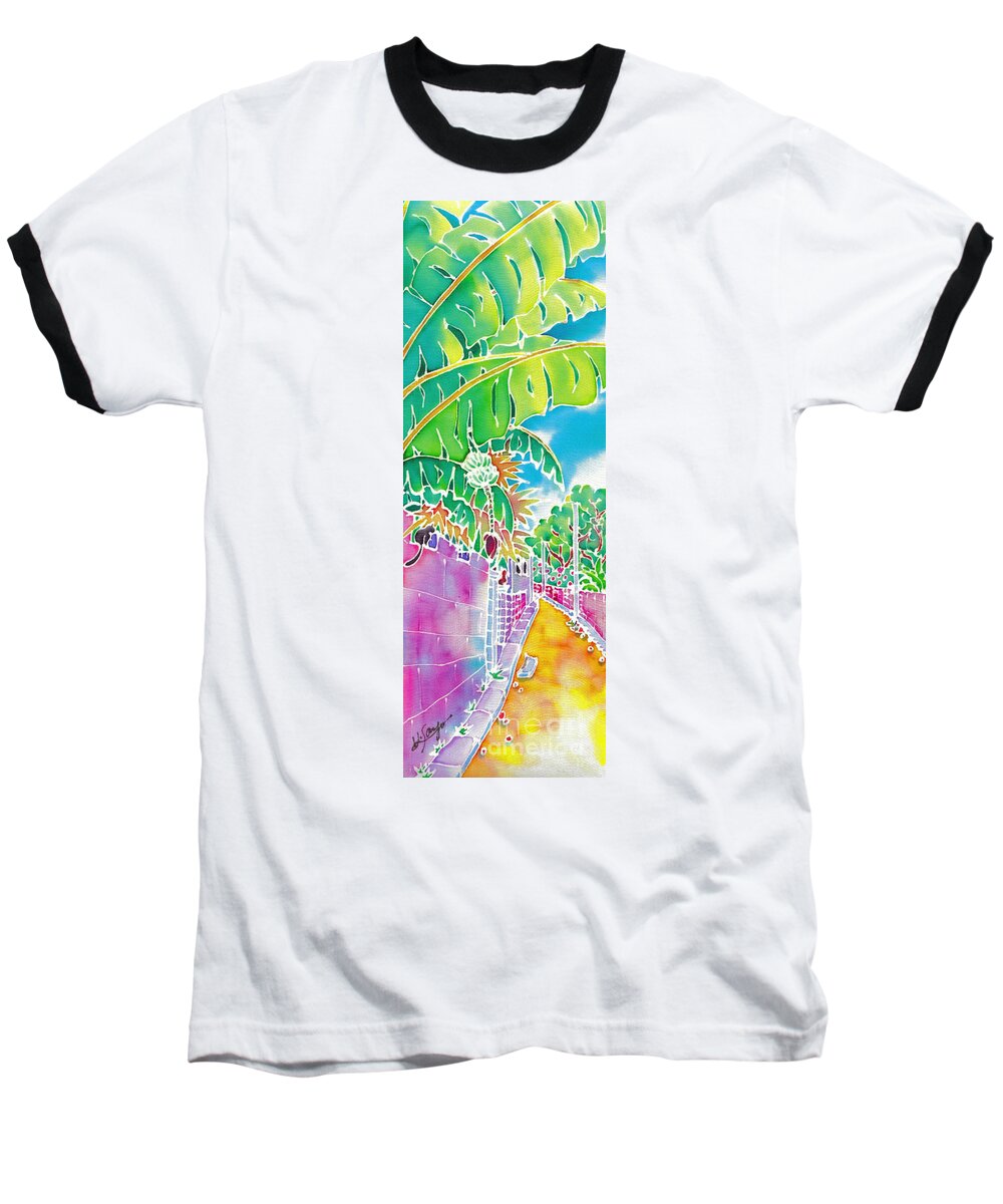 Okinawa Baseball T-Shirt featuring the painting Strolling the village by Hisayo OHTA