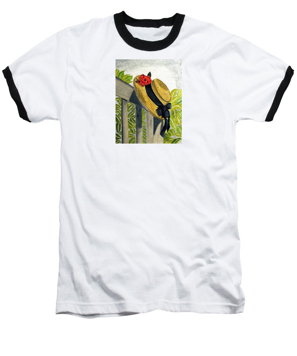 Hats Baseball T-Shirt featuring the painting Summer Hat by Angela Davies