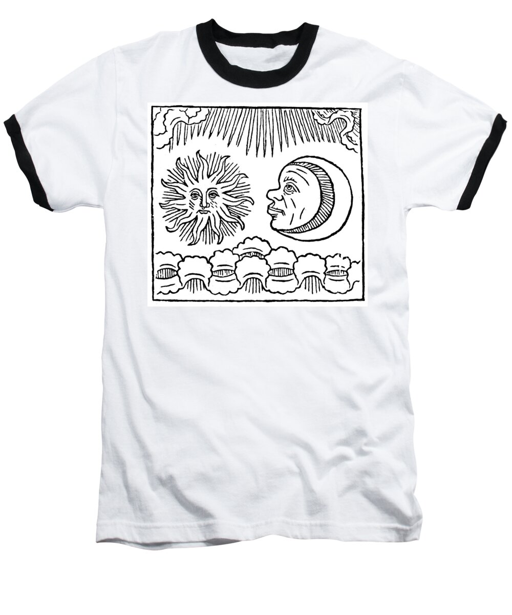 1480 Baseball T-Shirt featuring the painting Sun And Moon, 1480 by Granger