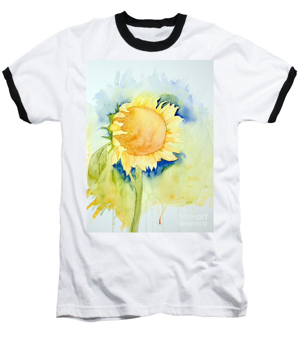 Sunflower Baseball T-Shirt featuring the painting Sunflower 1 by Laurel Best