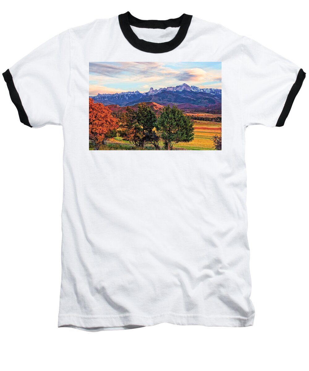 Autum Baseball T-Shirt featuring the photograph Sunset Over Owl Creek Pass by Rick Wicker