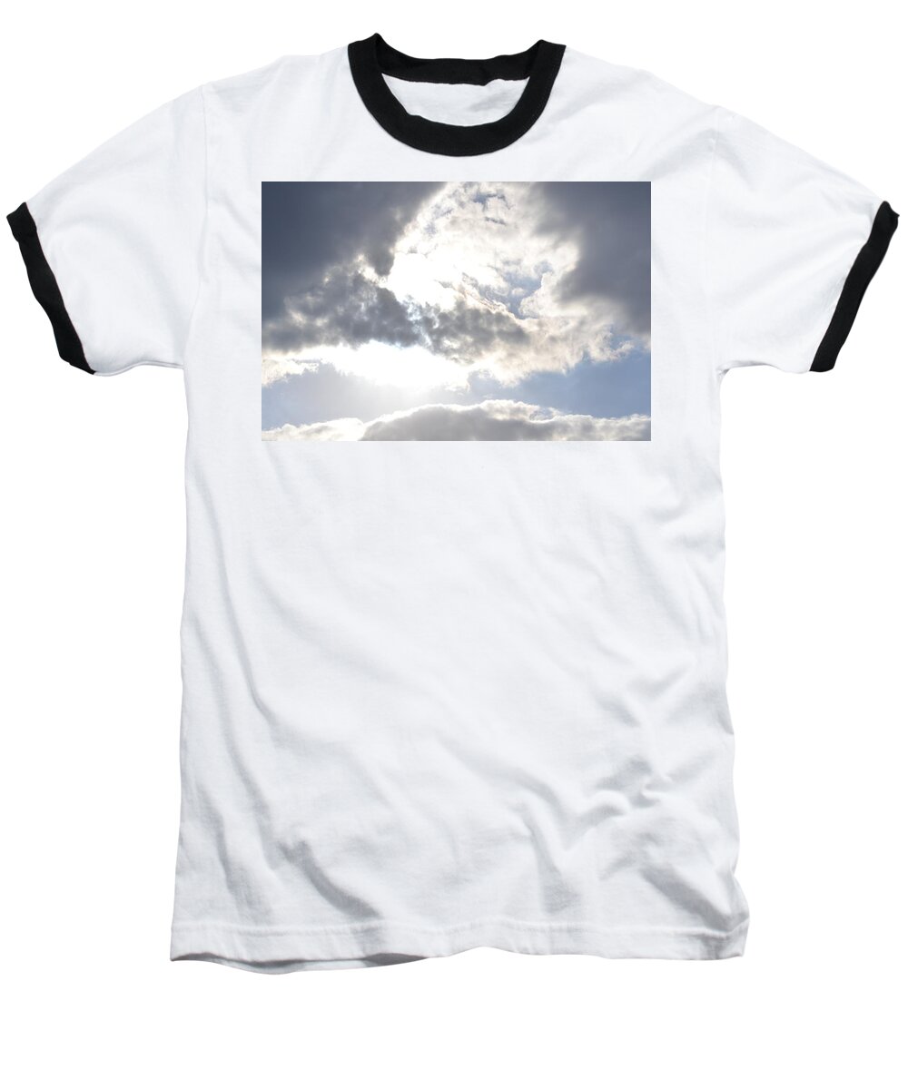 Sunshine Baseball T-Shirt featuring the photograph Sunshine Through the Clouds by Tara Potts