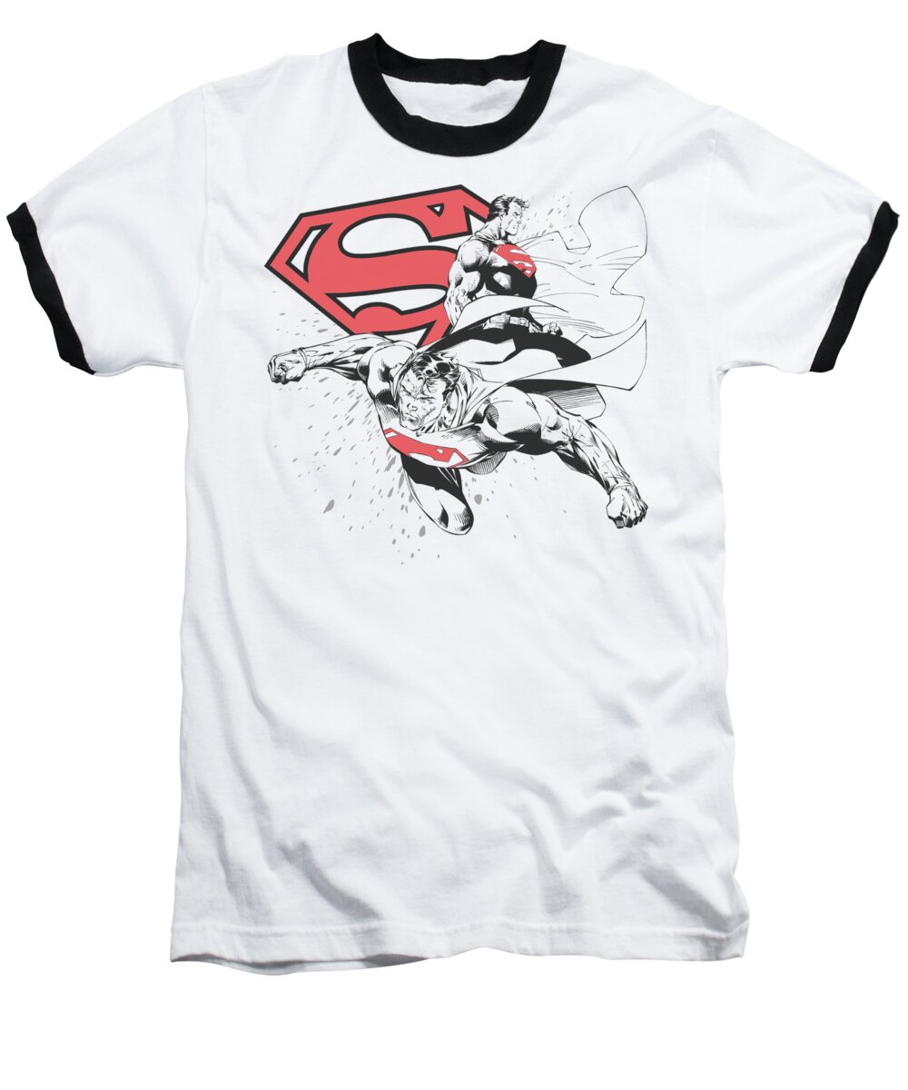 Superman Baseball T-Shirt featuring the digital art Superman - Double The Power by Brand A