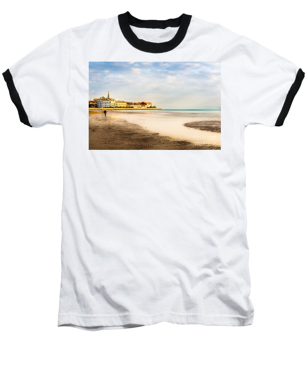 Friaul-julisch Venetien Baseball T-Shirt featuring the photograph Take A Walk At The Beach by Hannes Cmarits