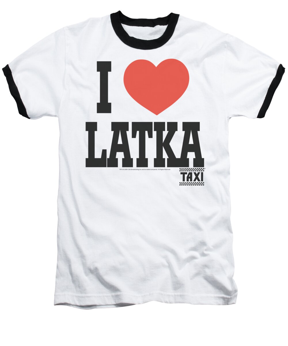 Taxi Baseball T-Shirt featuring the digital art Taxi - I Heart Latka by Brand A
