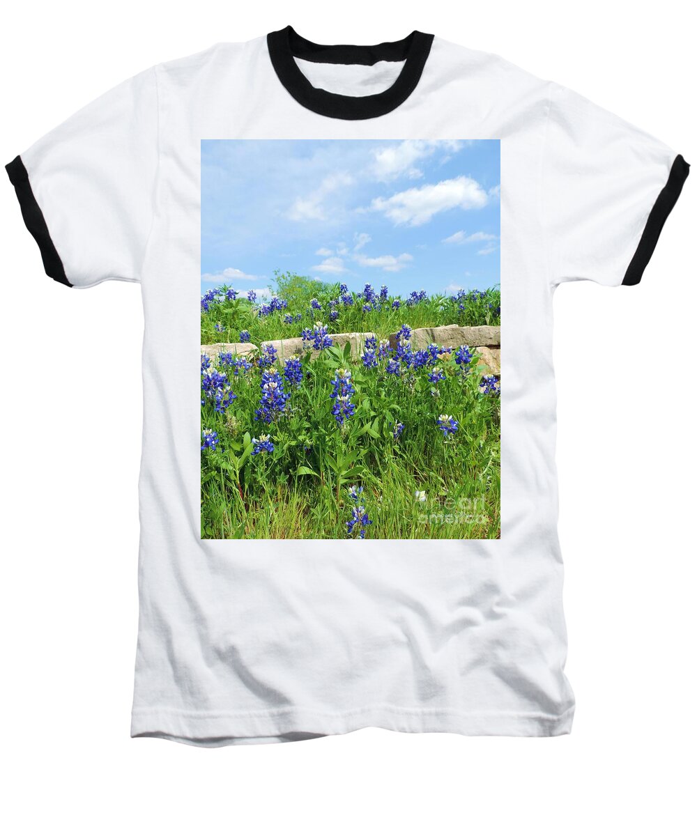 Texas Bluebonnets Baseball T-Shirt featuring the photograph Texas Bluebonnets 07 by Robert ONeil