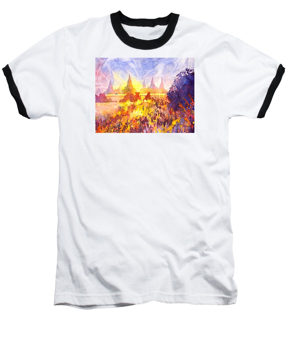 Myanmar Baseball T-Shirt featuring the painting That Ruined Feeling by Ryan Fox