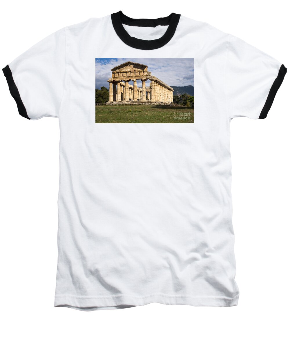 Italy Baseball T-Shirt featuring the photograph The Greek Temple of Athena by Prints of Italy