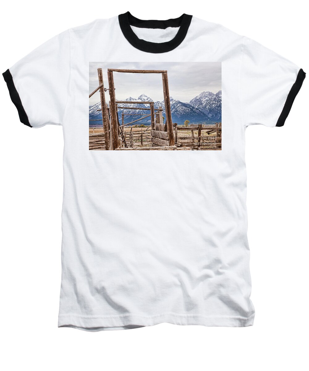 Teton National Park Print Baseball T-Shirt featuring the photograph The Loading Gate by Jim Garrison