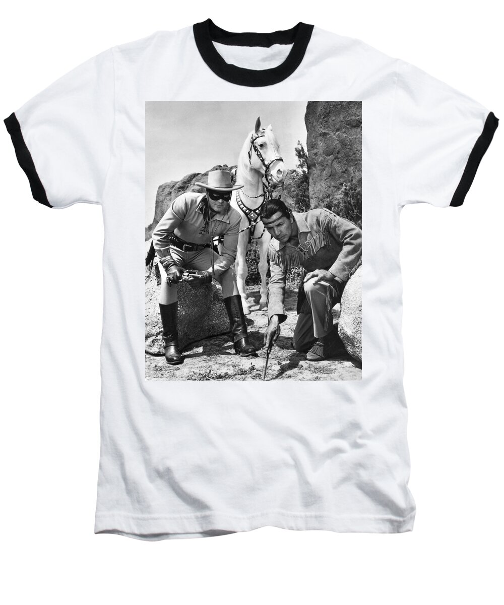 1950's Baseball T-Shirt featuring the photograph The Lone Ranger And Tonto by Underwood Archives