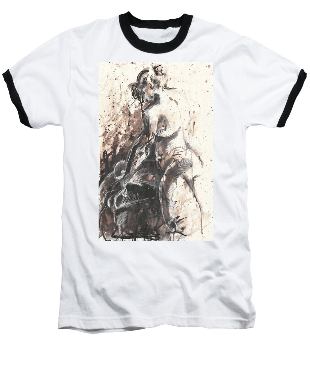 The Toilet Baseball T-Shirt featuring the painting The Toilet by Melinda Dare Benfield