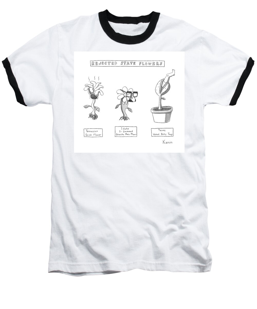 Flowers Baseball T-Shirt featuring the drawing Title: Rejected State Flowers: Tennessee by Zachary Kanin