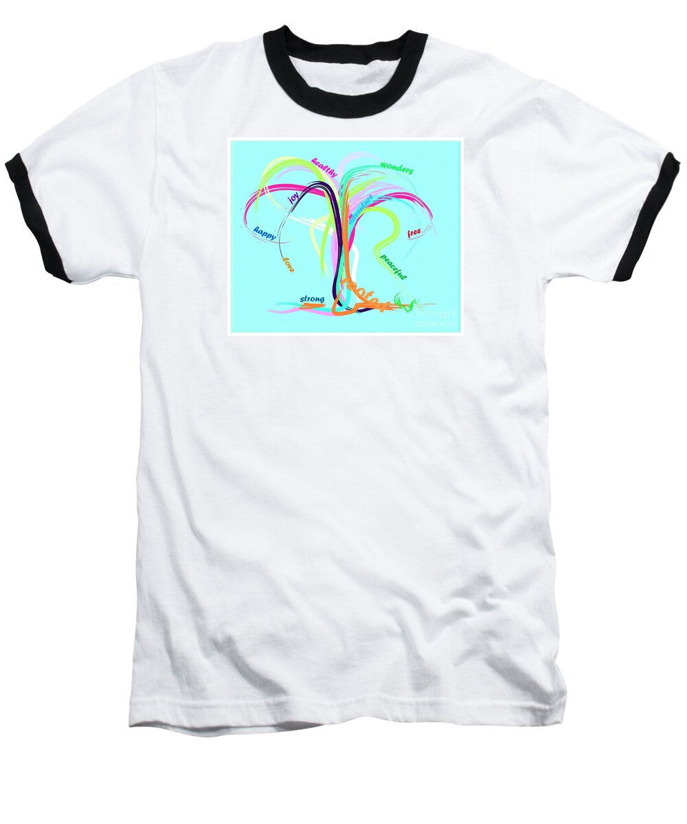 Tree Baseball T-Shirt featuring the painting Tree Happy Tree by Go Van Kampen