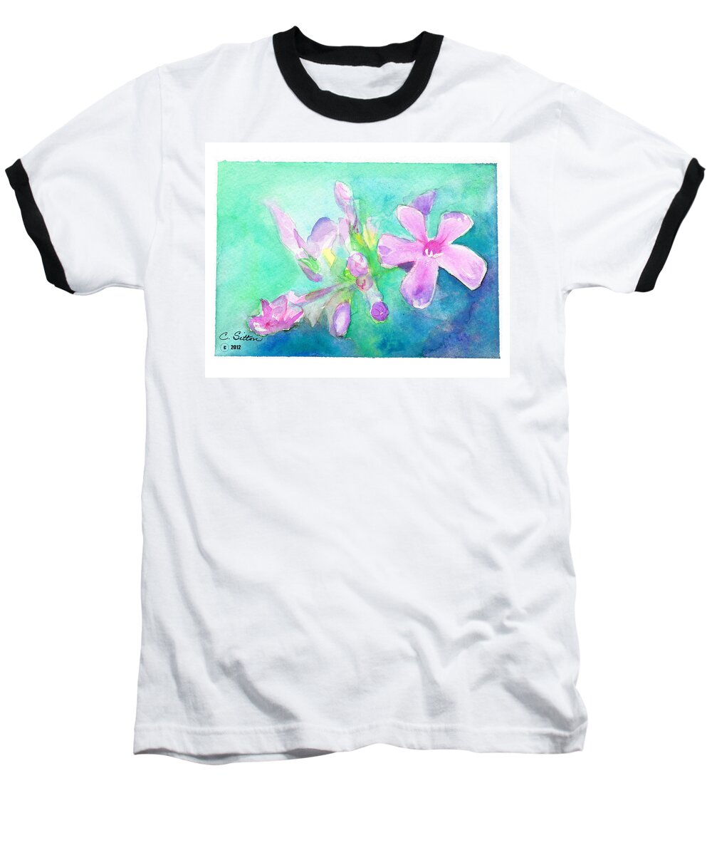 C Sitton Painting Paintings Baseball T-Shirt featuring the painting Tropical Flowers by C Sitton