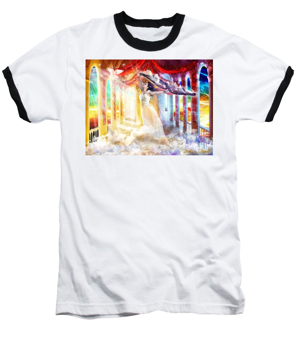 Worship Baseball T-Shirt featuring the mixed media True Worshiper by Dolores Develde