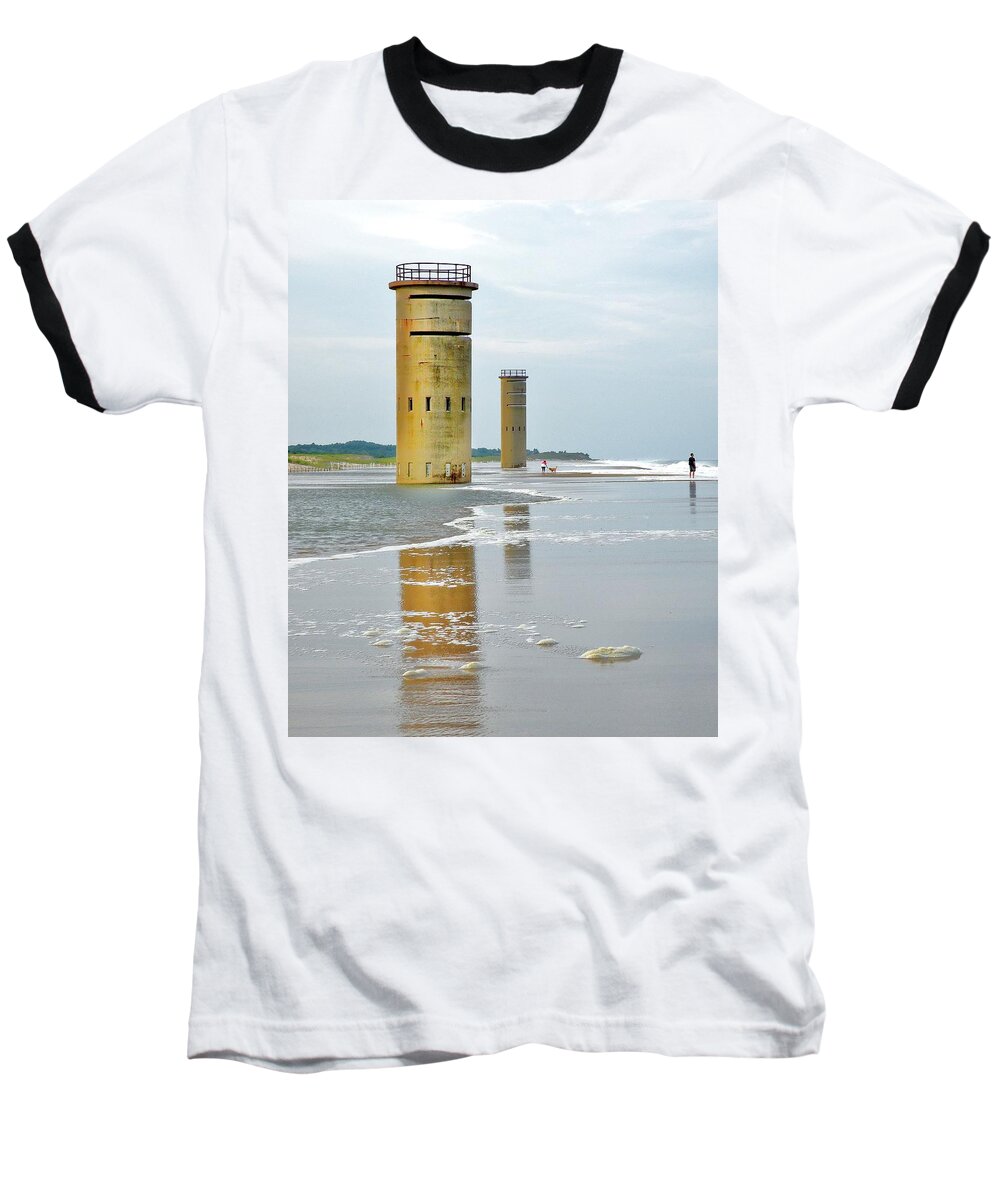 Twin Towers Baseball T-Shirt featuring the photograph Twin Towers at Whiskey Beach by Kim Bemis