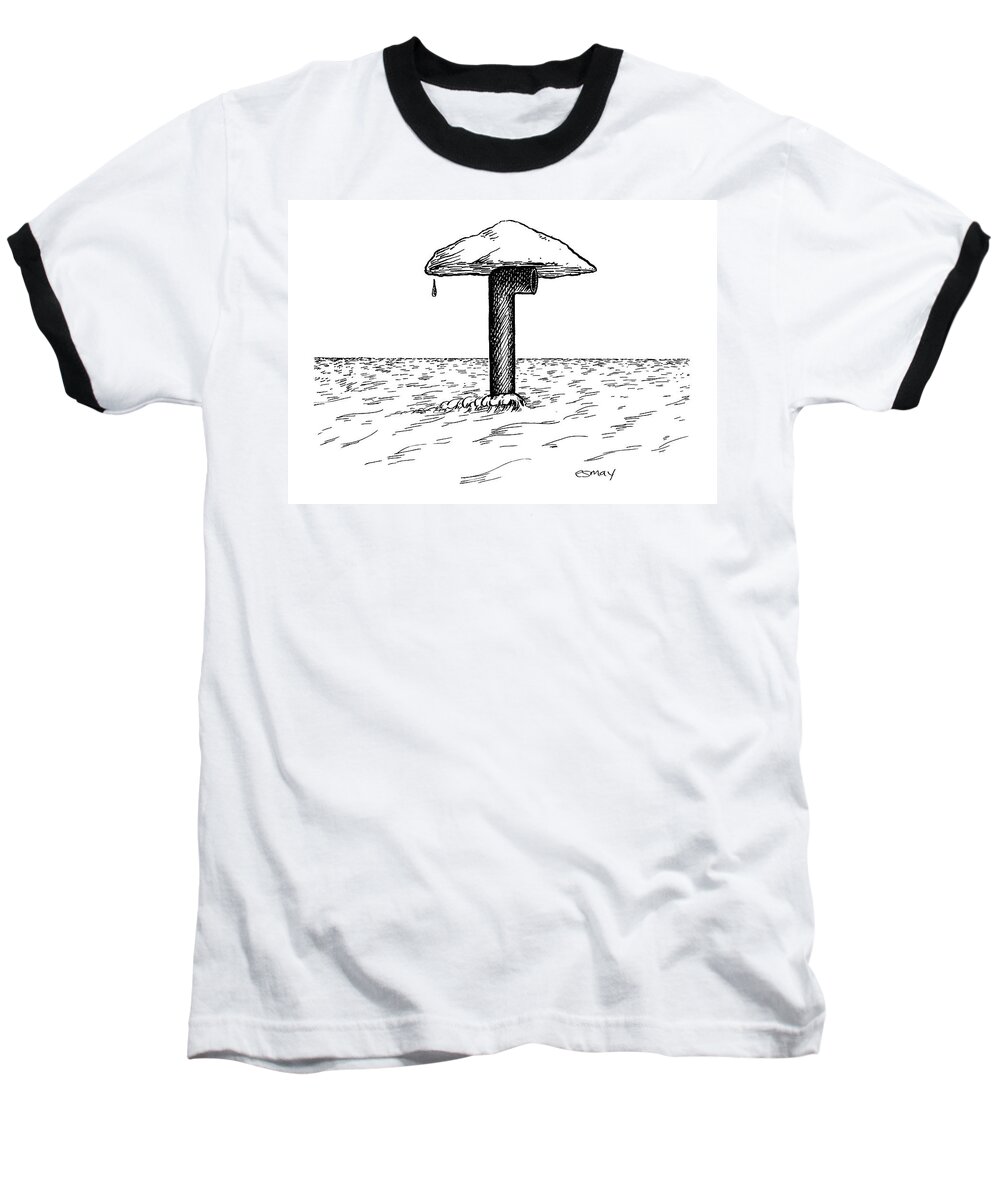 Water Baseball T-Shirt featuring the drawing Last Trip Under The Polar Ice Cap by Rob Esmay