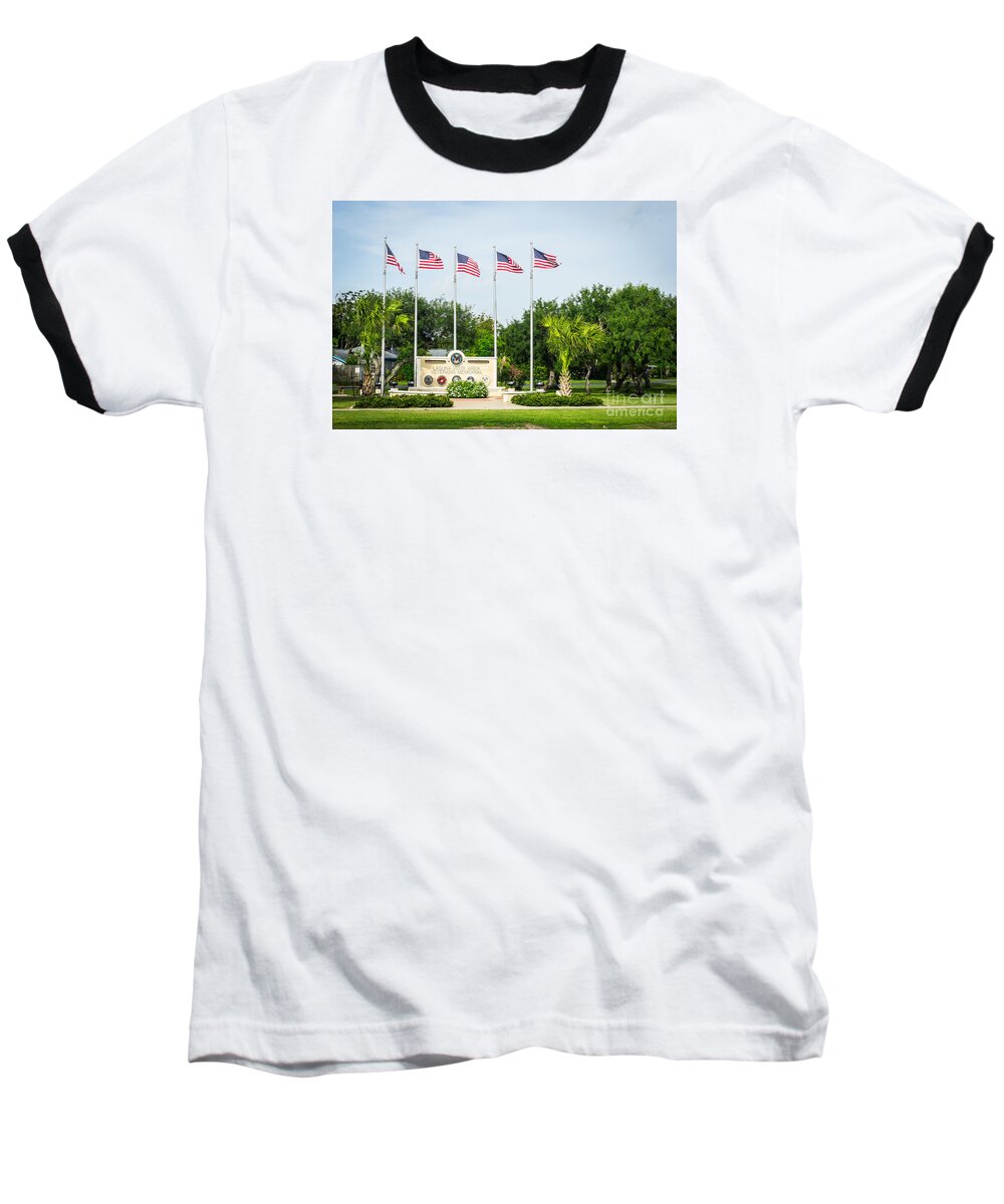 Veterans Baseball T-Shirt featuring the photograph Veterans Memorial Laguna Vista Texas by Imagery by Charly