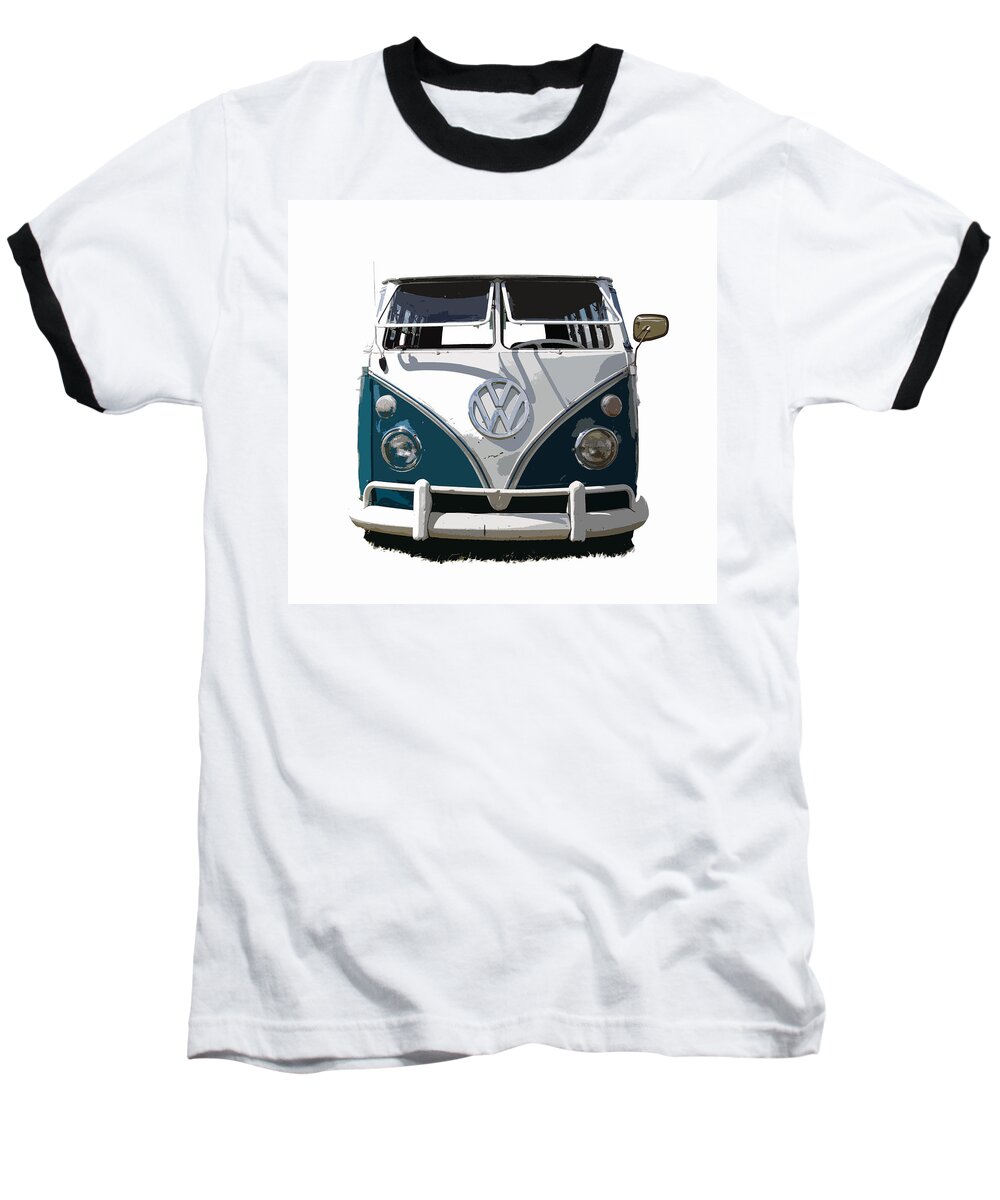 Vw Baseball T-Shirt featuring the photograph VW Safari Cutout by Steve McKinzie