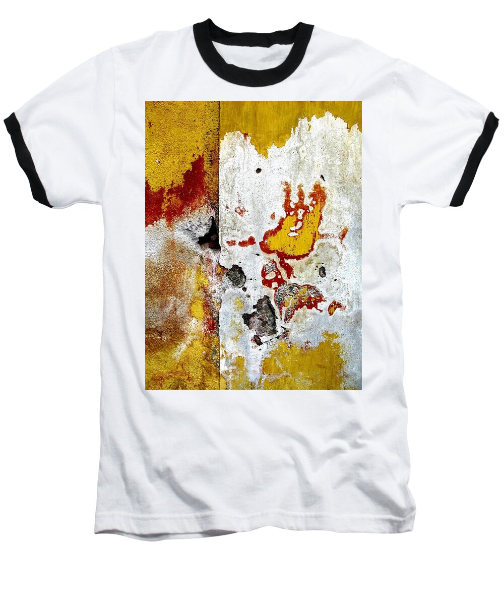 Texture Baseball T-Shirt featuring the digital art Wall Abstract 107 by Maria Huntley
