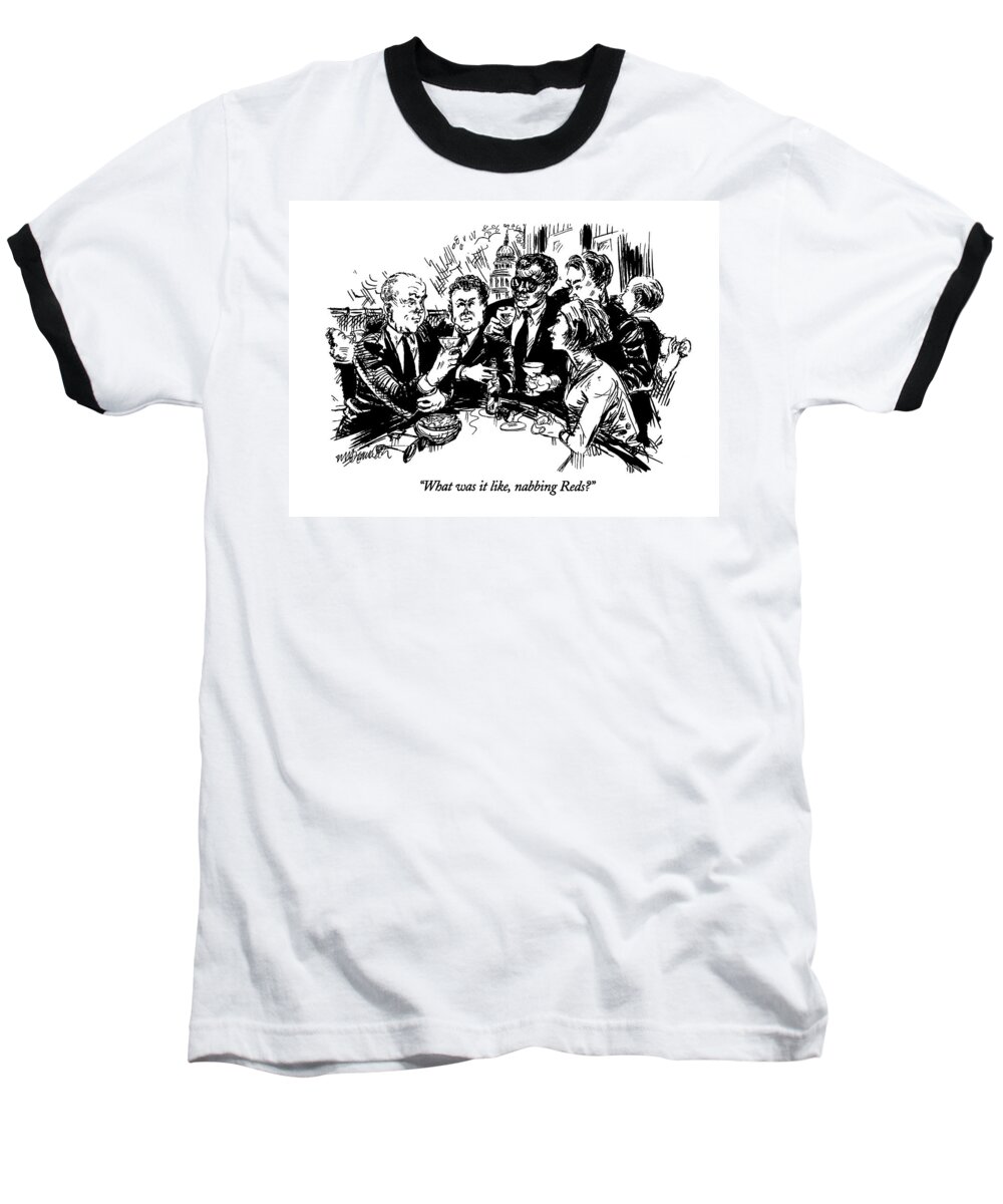 
History Baseball T-Shirt featuring the drawing What Was It Like by William Hamilton